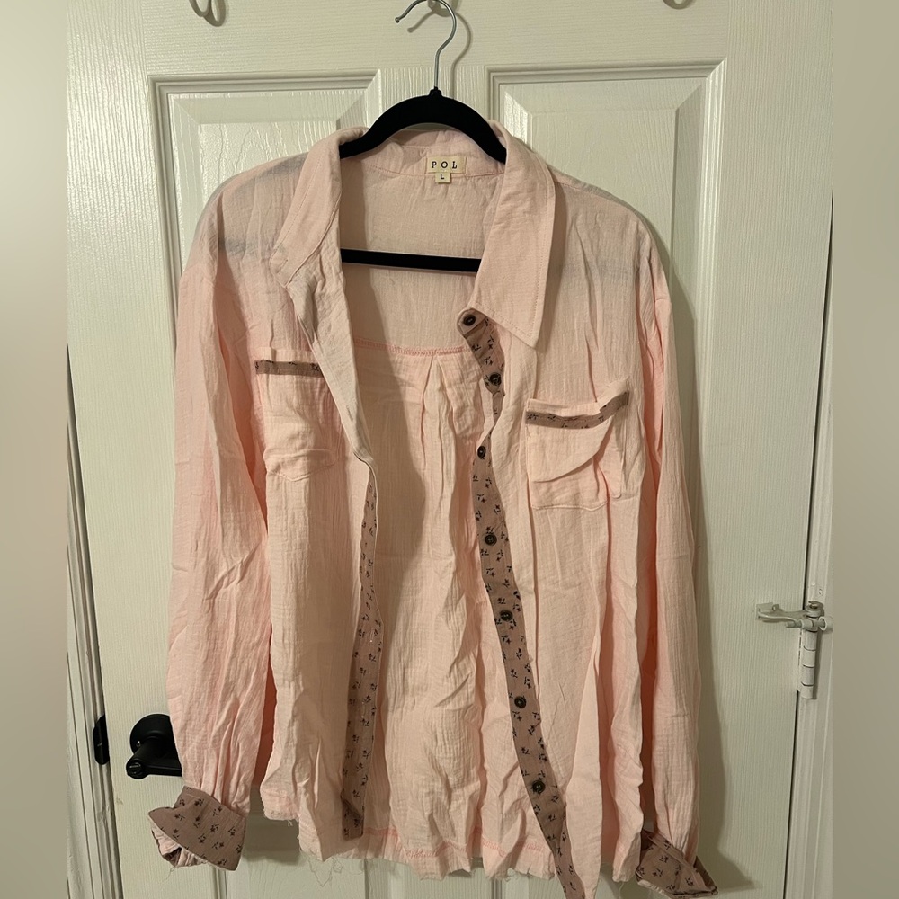 Fun pink button up